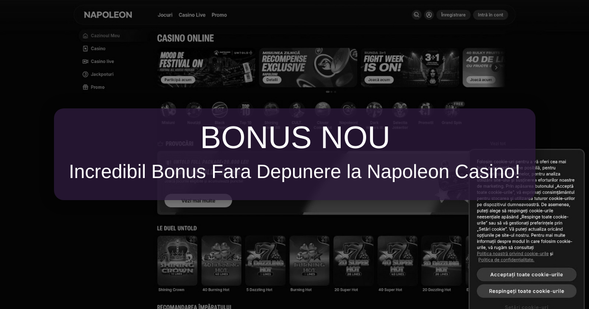 Cod Bonus Napoleon Casino 2026 România - Verificat
